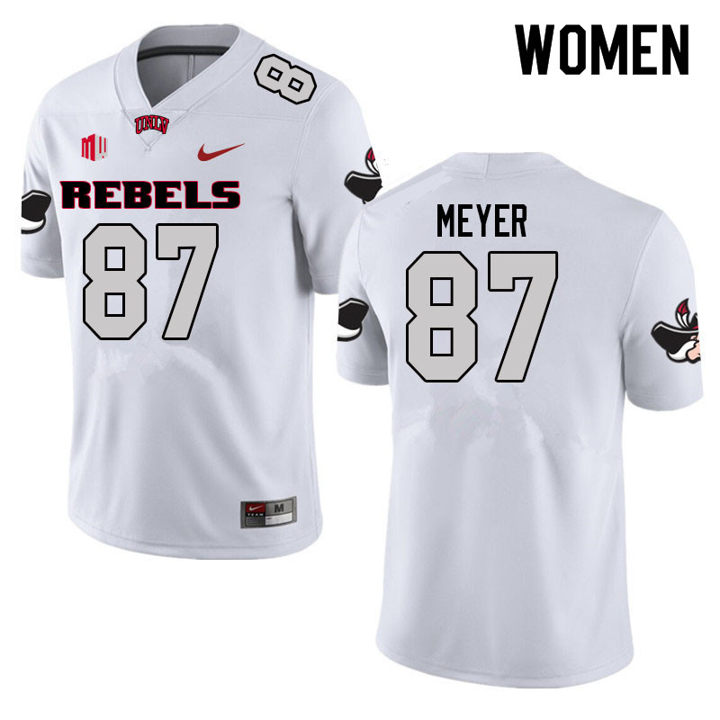 Women #87 Adam Meyer UNLV Rebels College Football Jerseys Sale-White - Click Image to Close